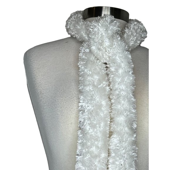 Three scarf set 1 maroon stretch soft knit 2 marbled black white gray 3 white - Picture 12 of 15